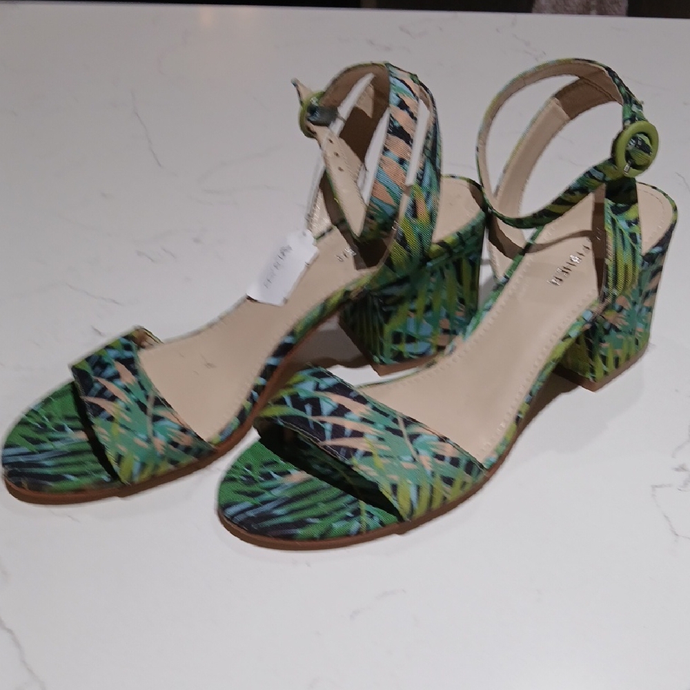 Marc Fisher Green and Blue Sandals